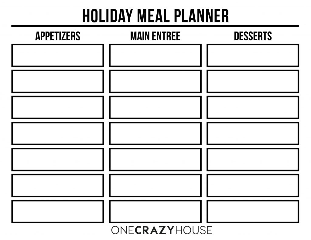 Well what do you know, we made you a very simple holiday meal planner!
