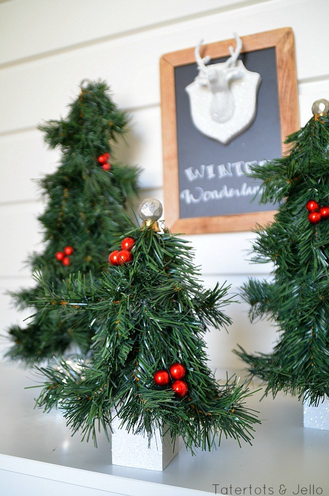 Winter Wonderland Evergreen Trees - Homemade Christmas Decorations