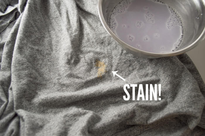Stain remover concoction to apply on clothes before putting them through the washing machine.