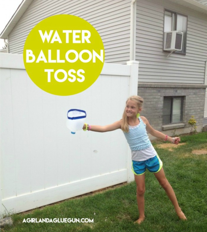 Water Balloon Toss with milk jug