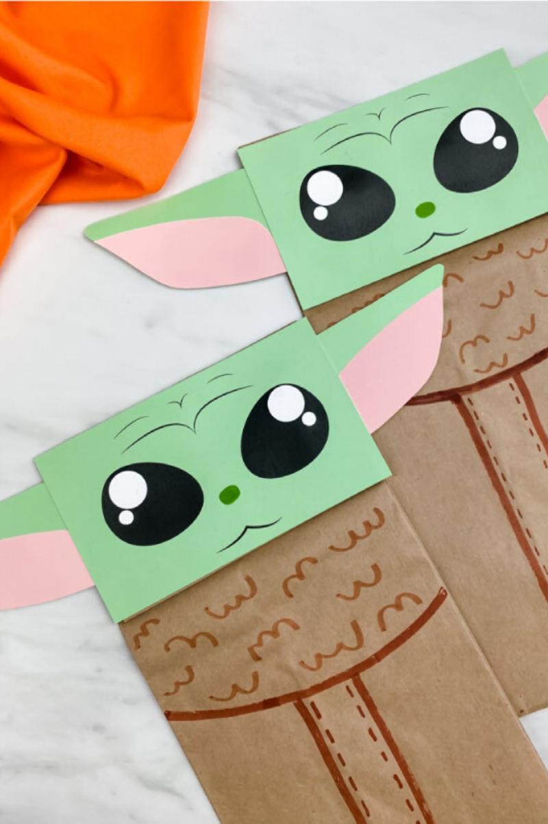baby yoda paper bag craft