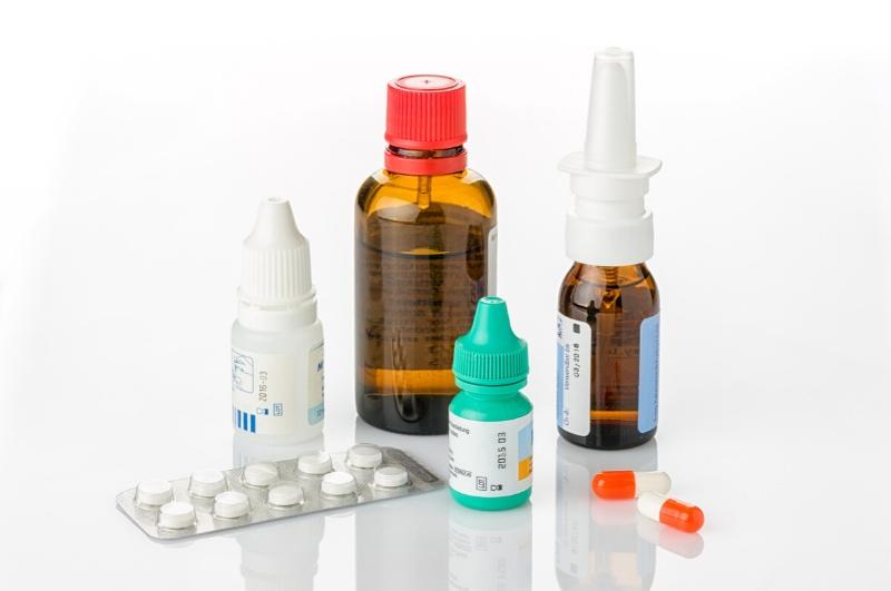 generic medicines and sprays on a counter