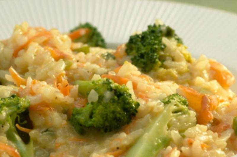 microwave risotto with veggies in it