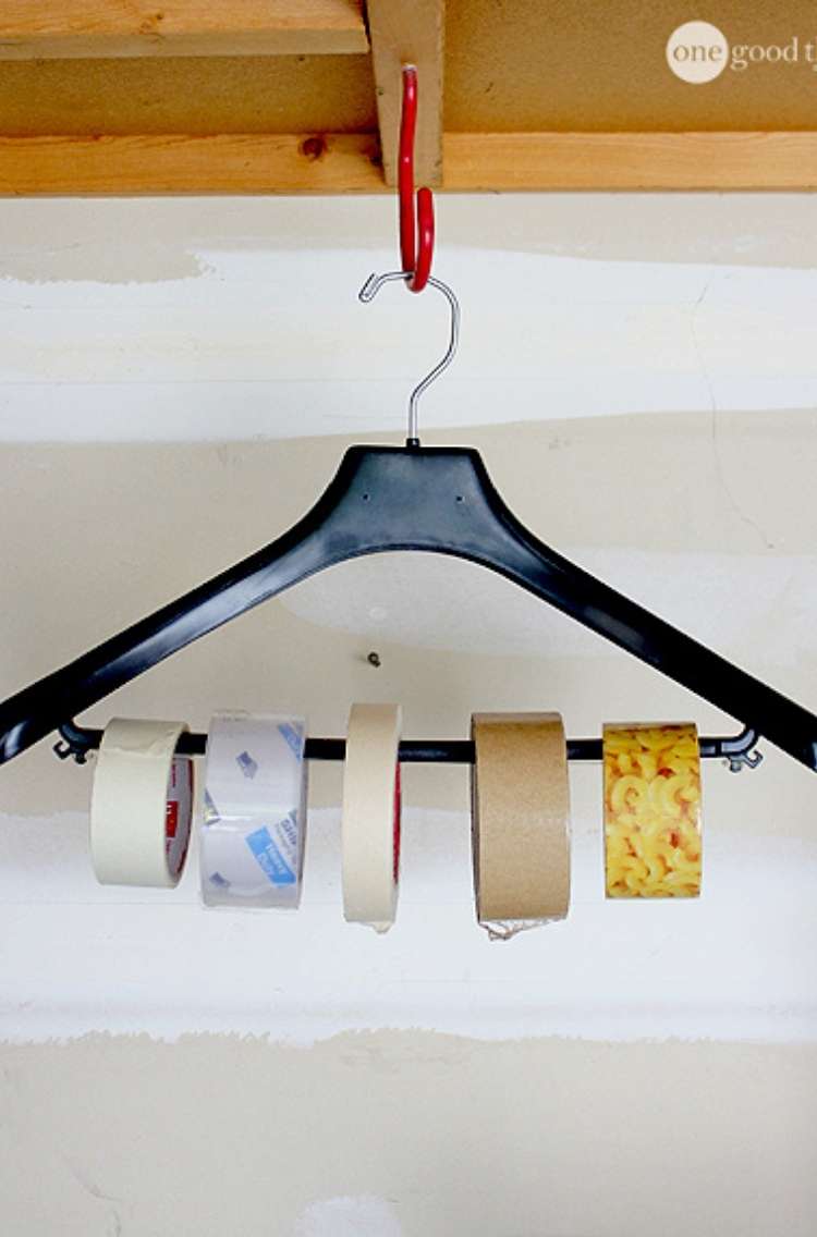 Hanger- with printed dump tape rolls hanging from it