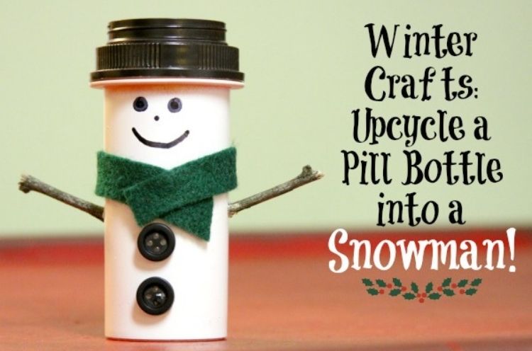 crafty snowman with green scarf and buttons
