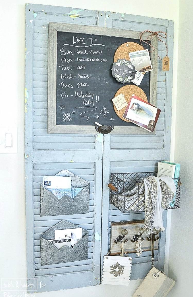 Shutter Project Ideas - Command Center with chalkboard