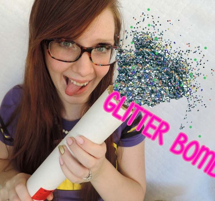 Birthday surprise- Picture of woman with a glitter bomb