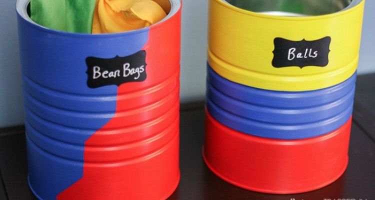 Coffee tin cans for bean bags or balls