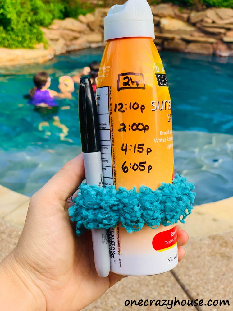 Sunscreen tip: Write the last time applied on the bottle