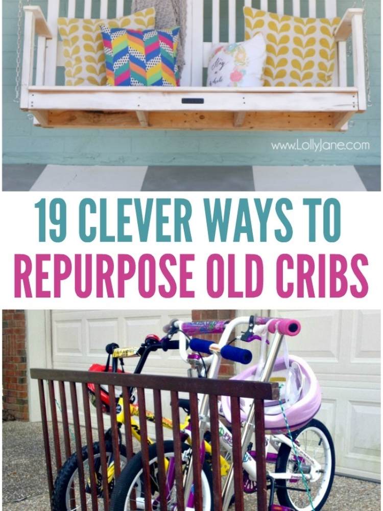 Repurpose Old Cribs- Collage of clever ways to repurpose old cribs