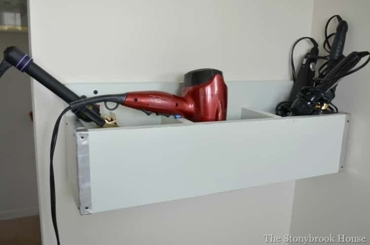build a hanging box to store a variety of hair styling tools