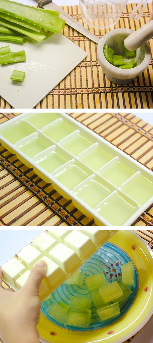 Create Aloe sunburn relief cubes