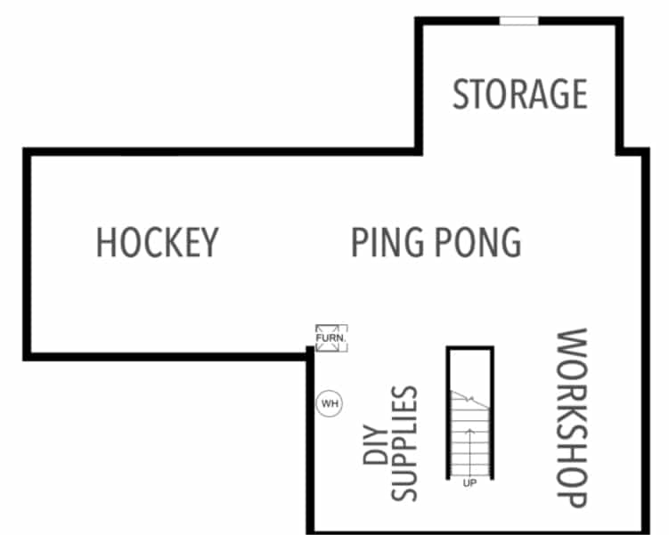 basement organization - plan of areas in the basement for storage