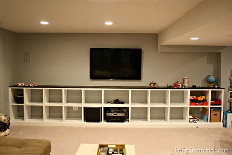 basement organization with Built-in Cubbies