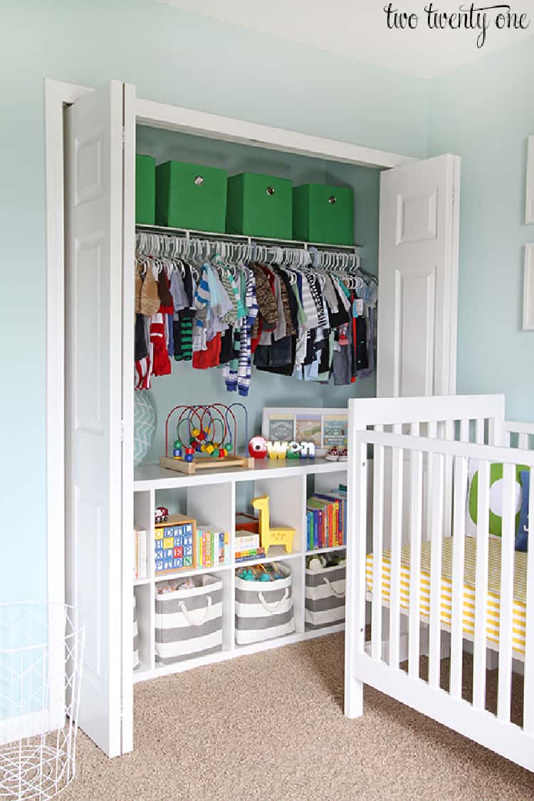 Kids Bedroom additional closet bottom shelves
