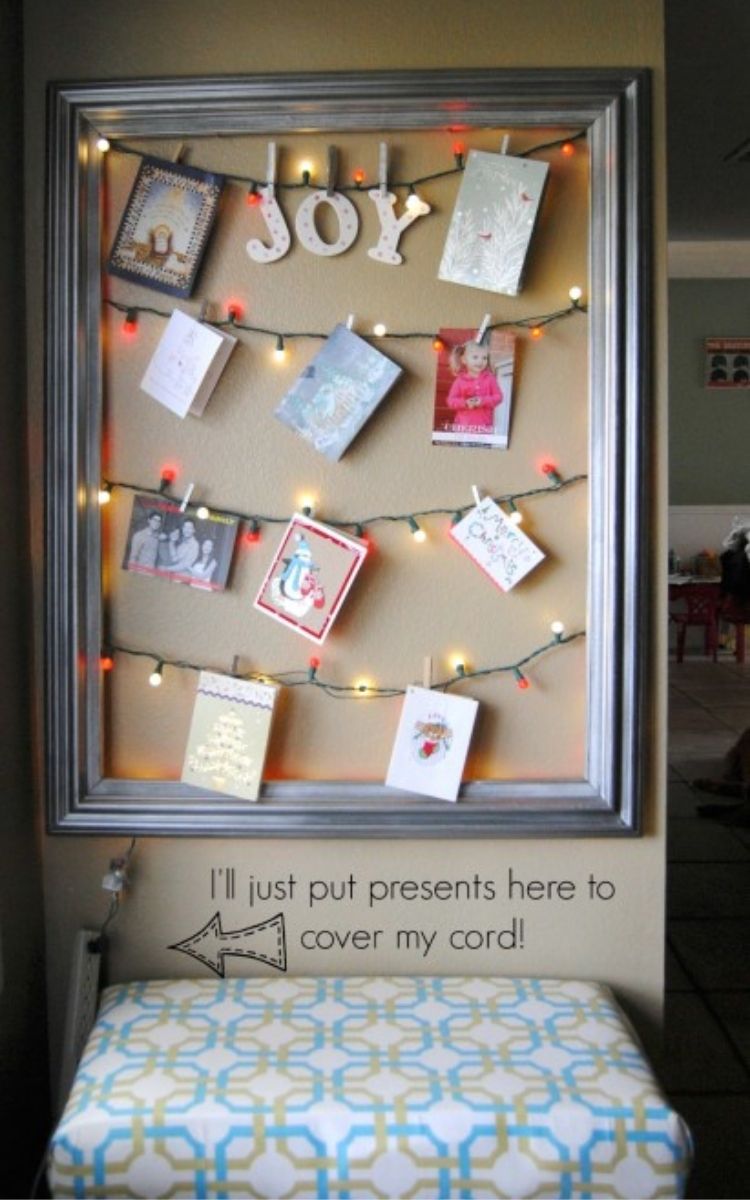 lighted Christmas card display