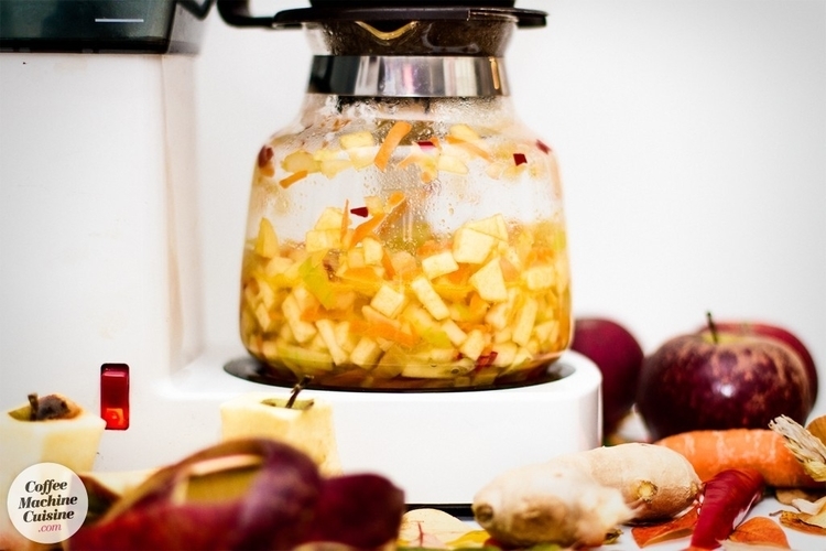 Coffee maker cooking up an apple chutney