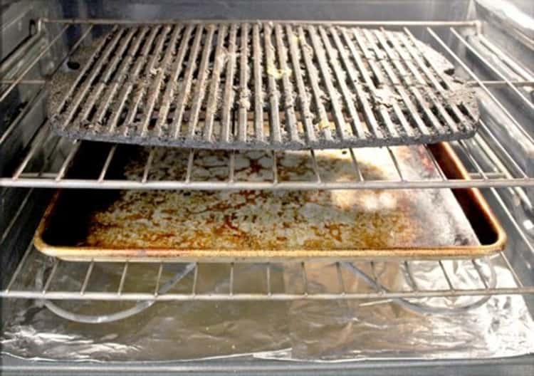 Bake your grates before scrubbing them