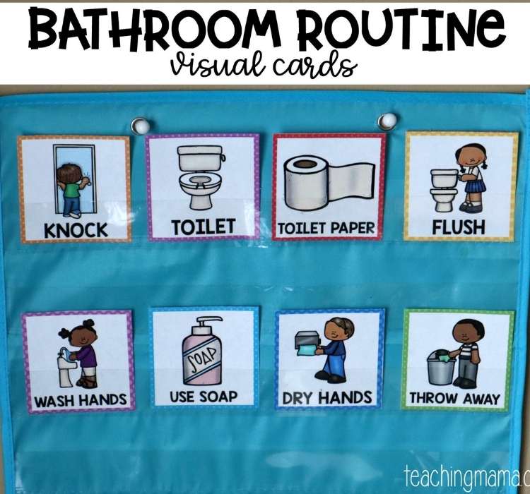 Bathroom routine visual cards
