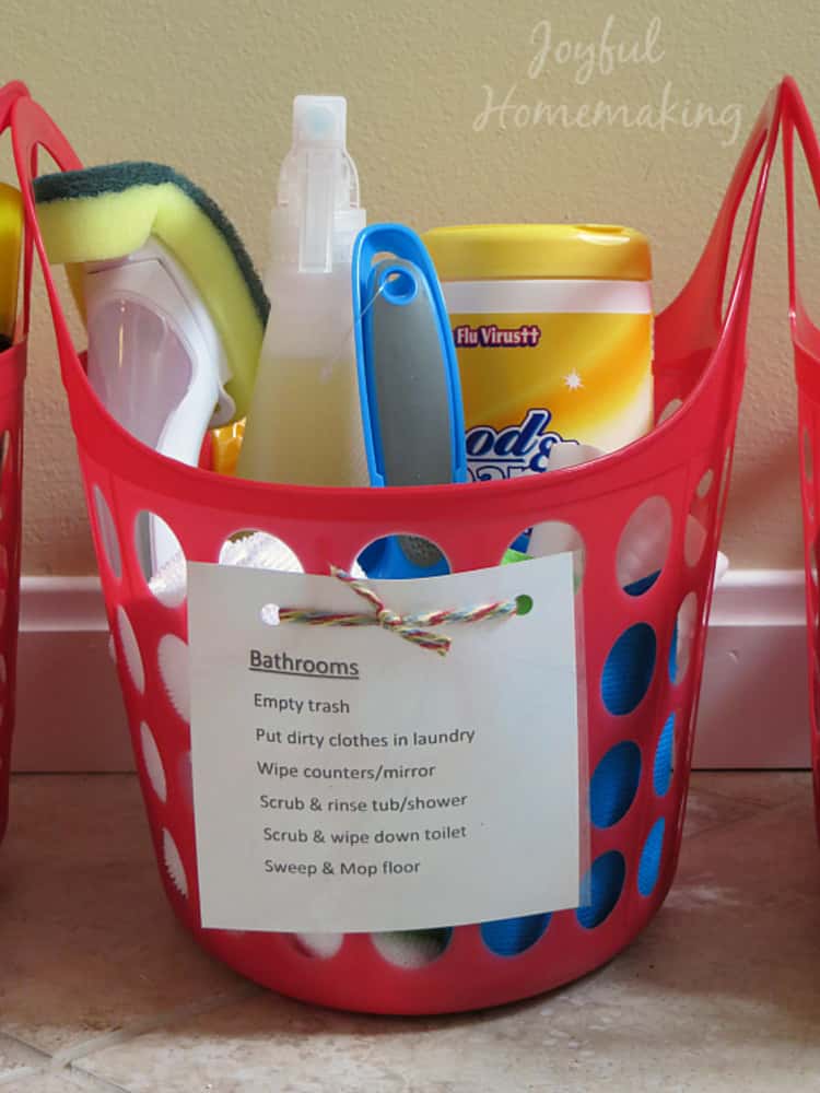 Chore baskets for general cleaning day