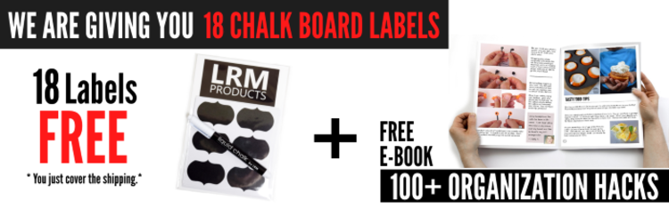 give away image for 18 free chalk board labels for organization