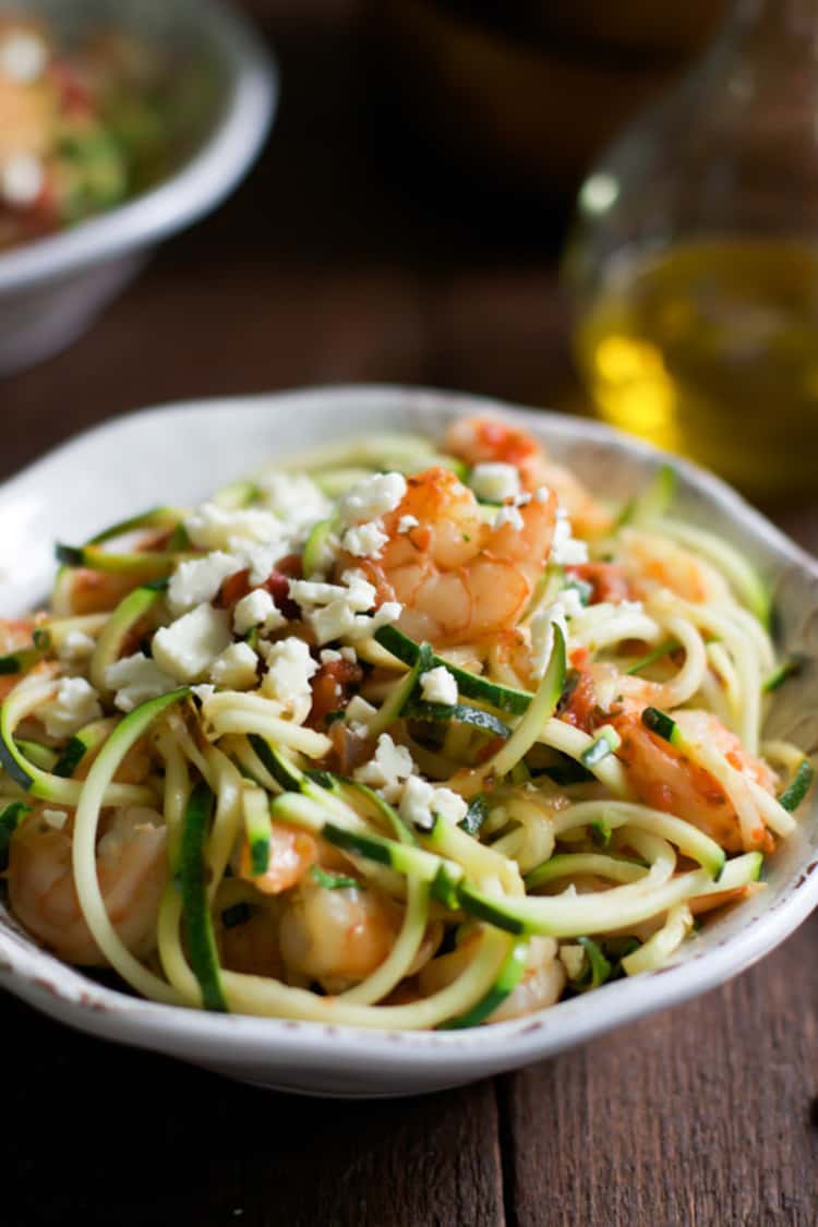 Spiralizer recipe - Garlic Shrimp Zucchini Noodles