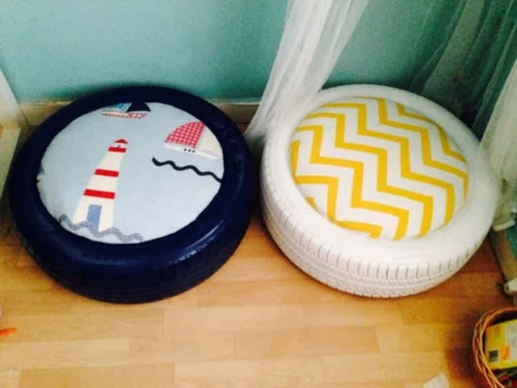Cool DIY tire seats for the kids