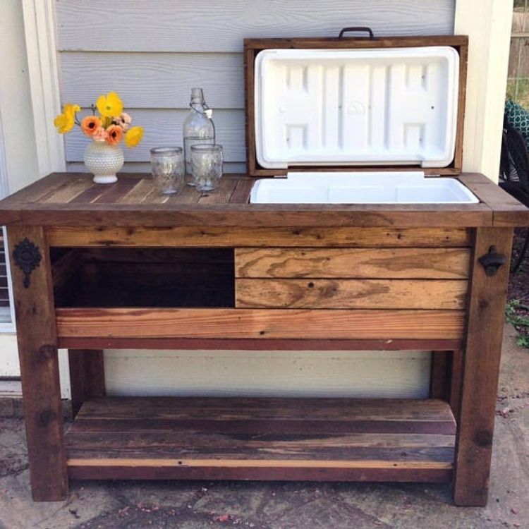 Decks need great deck ideas to hide that ugly old cooler. Create a wooden frame board around your cooler to look good and keep things cool. 