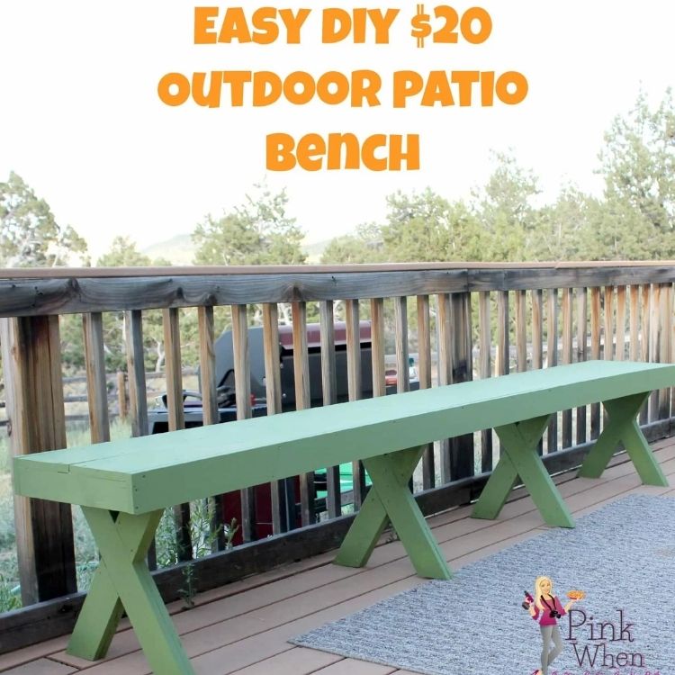 Long green benches are always great deck ideas. 