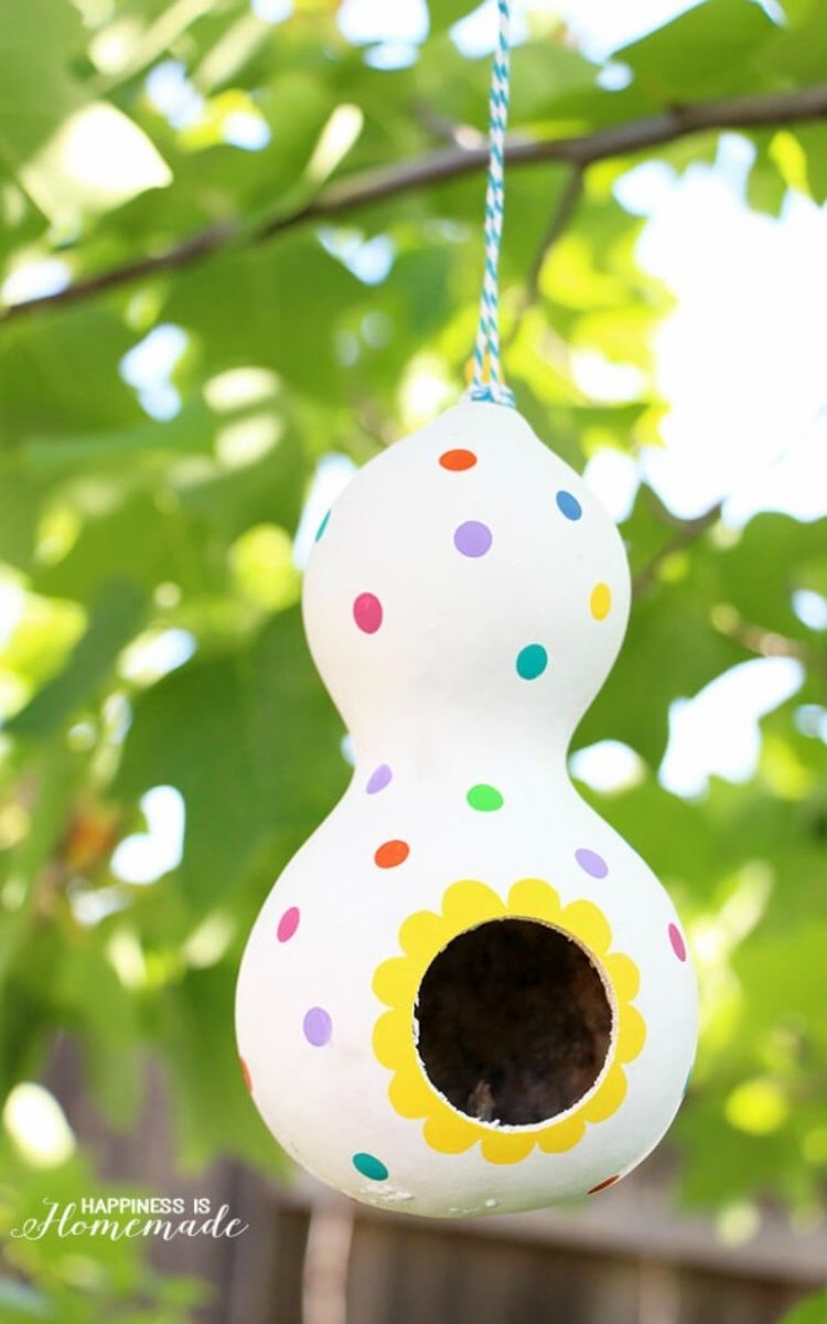 painted gourd birdhouse