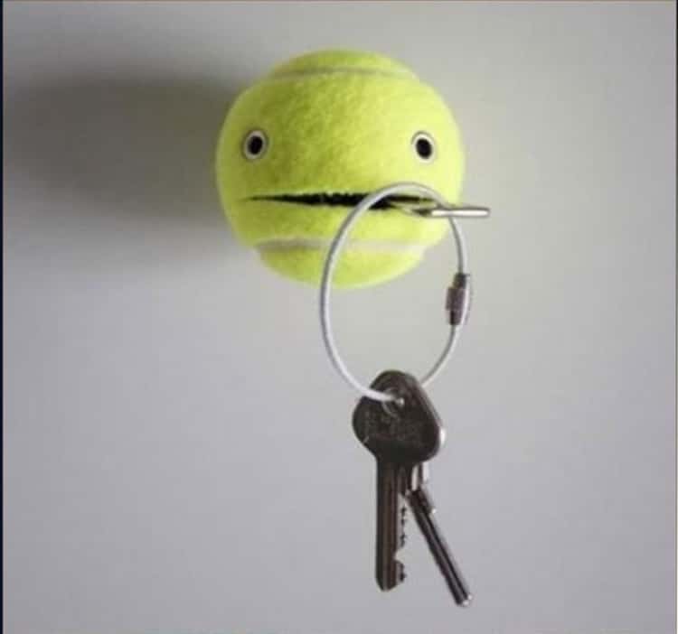 Tennis ball as key holder/tracker