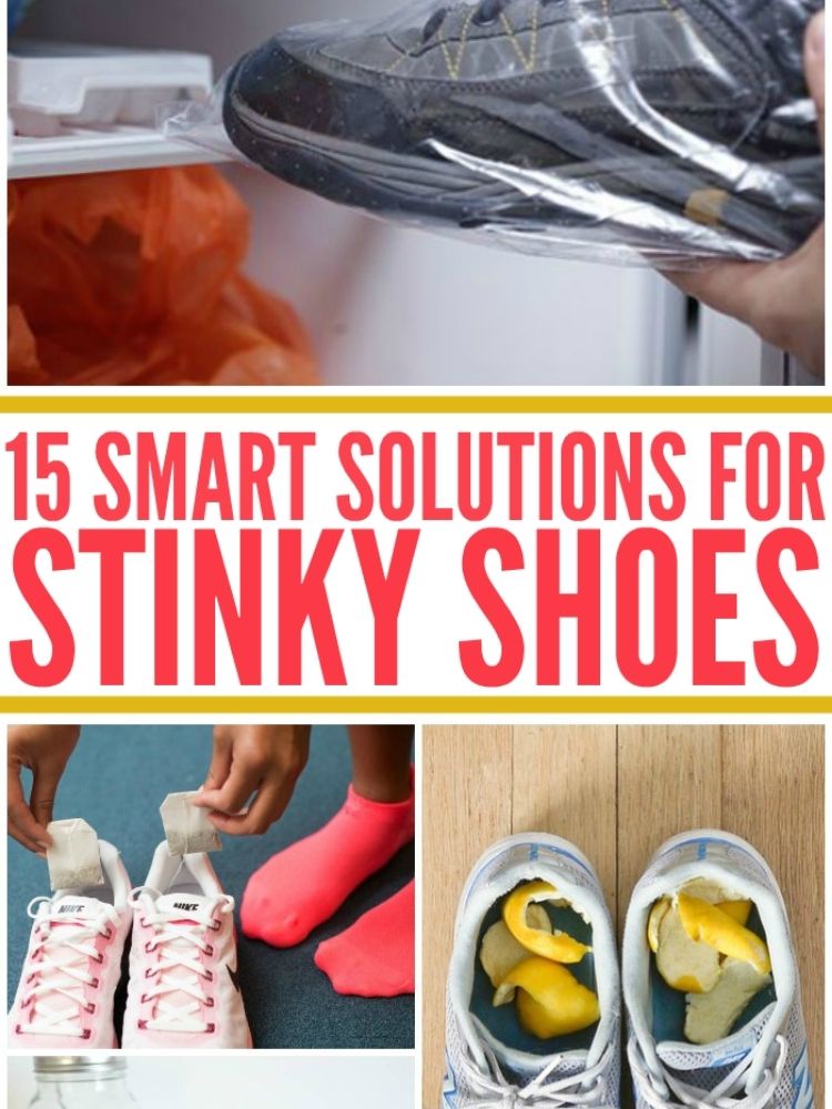 Collage of Smart Solutions for Stinky Shoes
