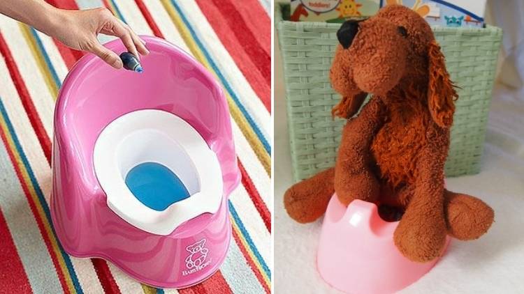 potty training tips - color toilet water and enlist a stuffed animal friend
