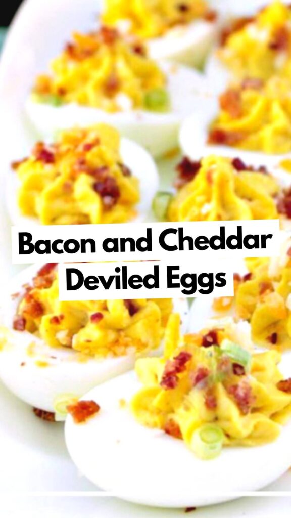 Bacon and Cheddar deviled eggs low carb snack