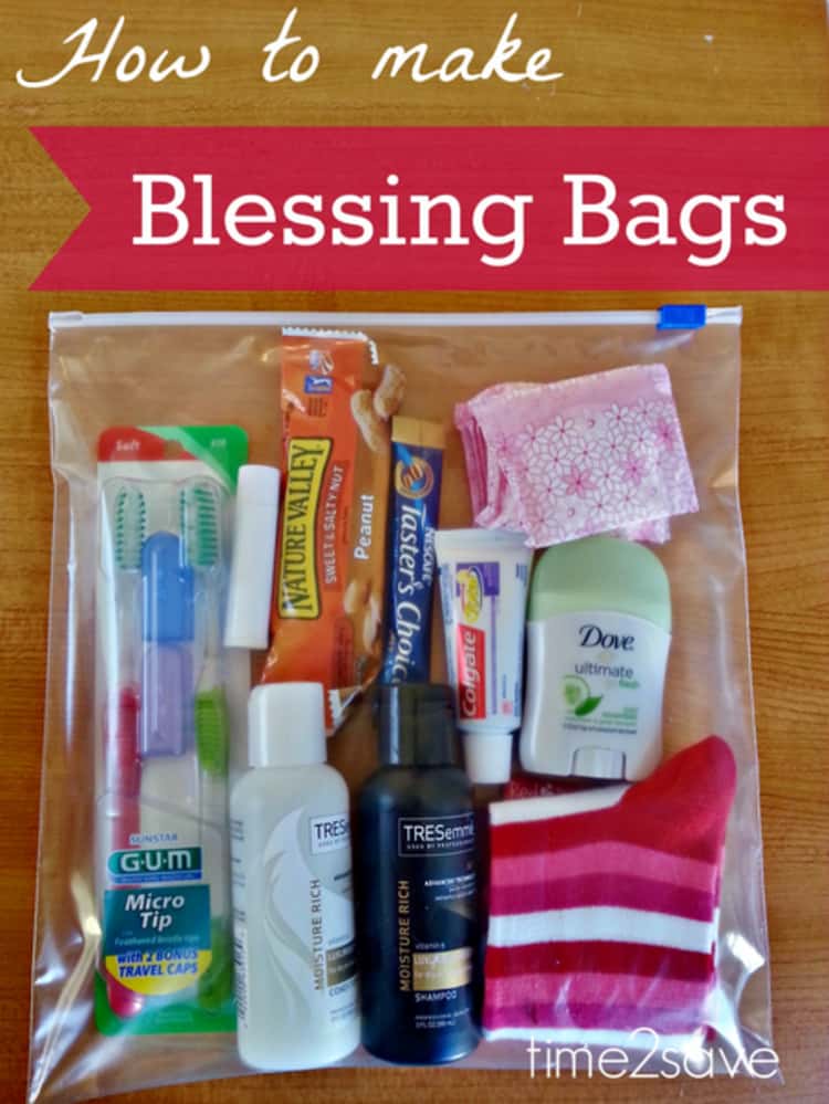 Such a small act of kindness may restore someone's faith in humanity. Blessing bags to give to women in need, especially homeless people