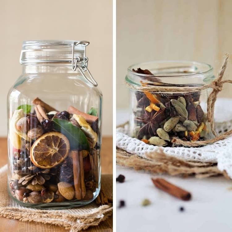 fall scents in glass jars